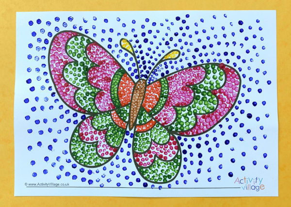 And here's that completed dotty butterfly from earlier!