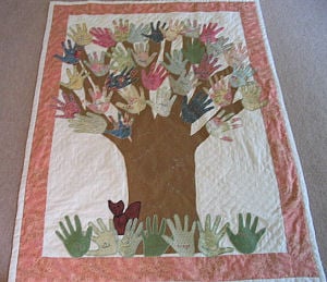 Mrs Smith's handprint quilt