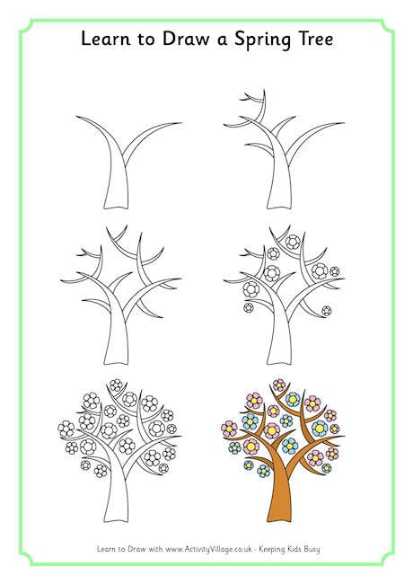 Learn to Draw a Spring Tree
