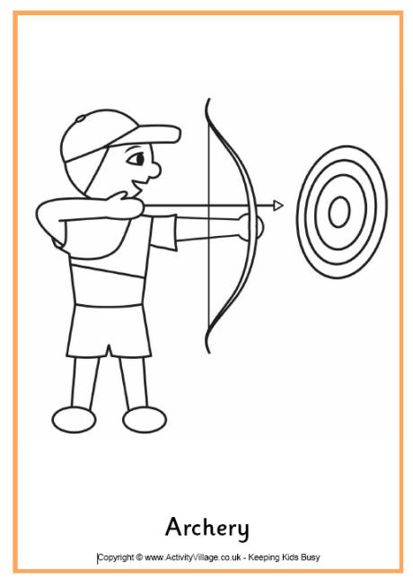 Archery colouring page