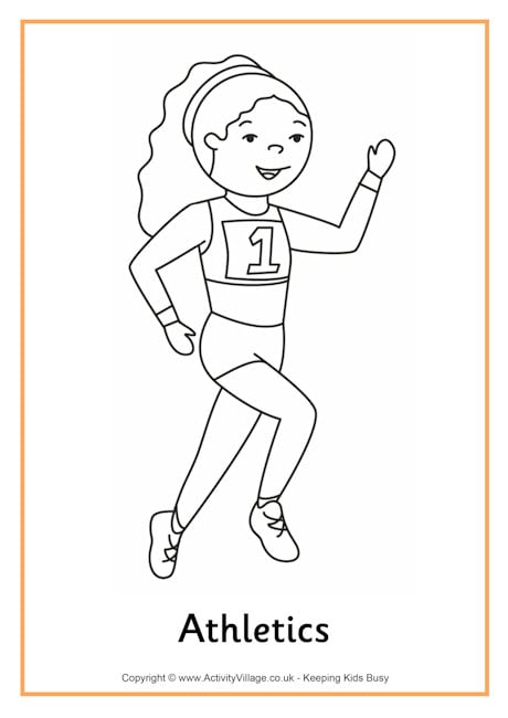 Athletics colouring page 2