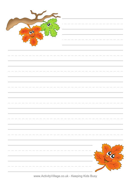Thanksgiving writing paper with borders