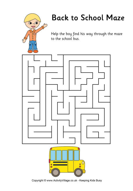 Back to school maze - easy