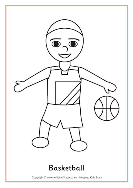 Basketball colouring page 1