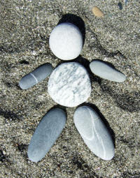 Beach games pebble man