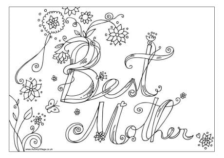 Best mother colouring page