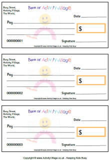cheques checks for kids cheque copy template