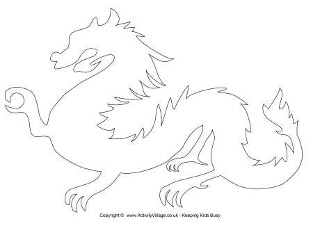 Chinese Dragon Colouring In Template