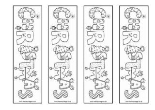 Christmas Colouring Bookmarks