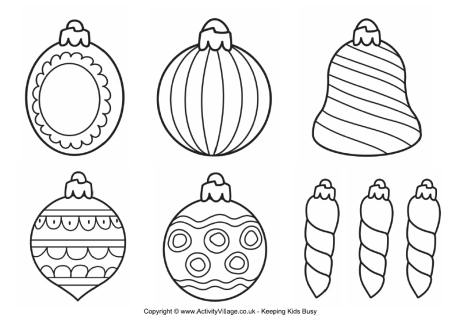 Christmas Decorations Colouring Page 3