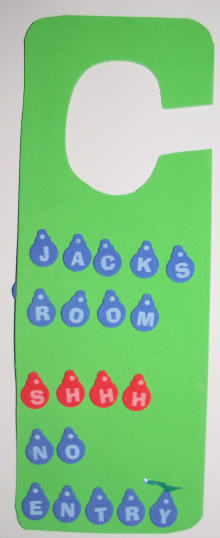 Jack's Christmas door hanger - back