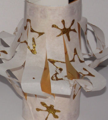 Christmas lanterns craft - detail with glittery stars