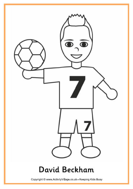 David Beckham colouring page