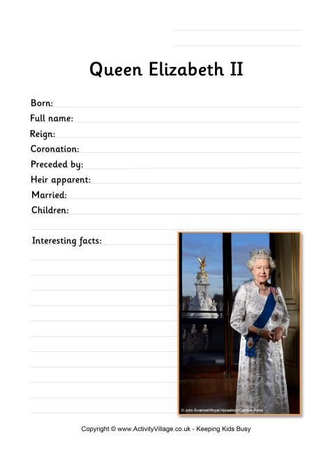 Queen Elizabeth II Worksheet 2
