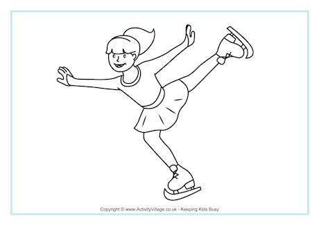 Figure Skating Colouring Page