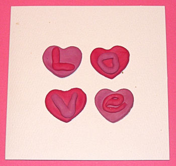 Fimo Hearts Card