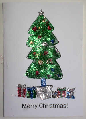 Glitter Christmas tree card