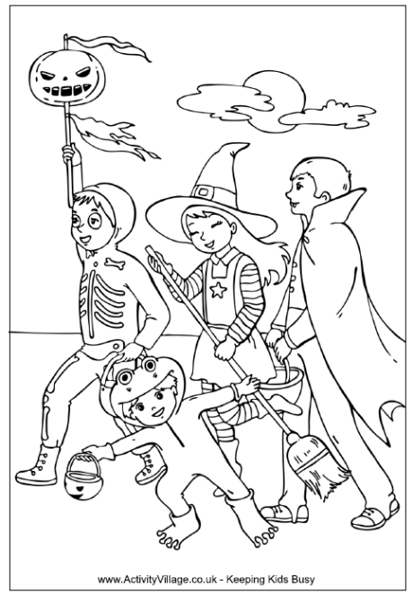 halloween scenery coloring pages - photo #35