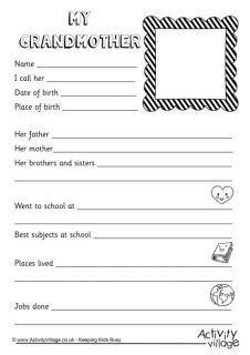 Grandparents' Day Worksheets