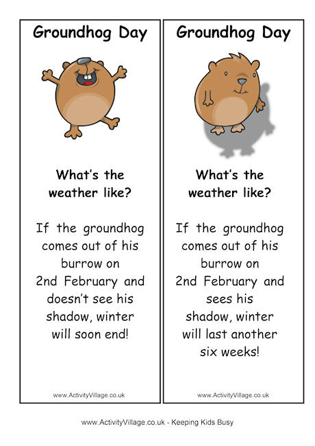 Groundhog Day bookmarks