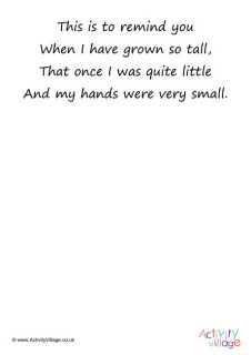 Handprint Poem Printables