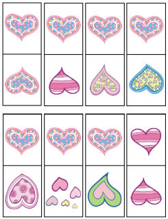 Hearts dominoes game printable