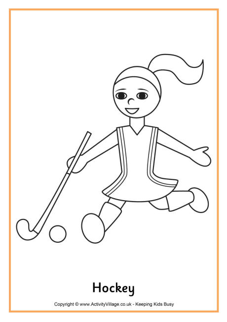 Hockey colouring page