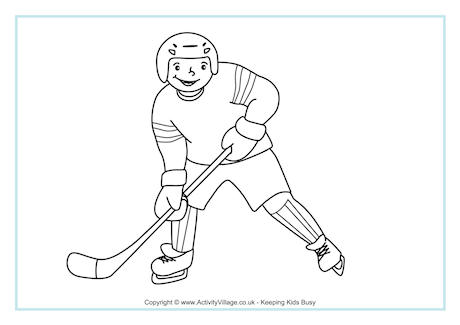 Ice Hockey Colouring Page 3