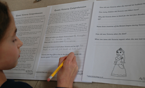 Tackling a Queen Victoria comprehension worksheet