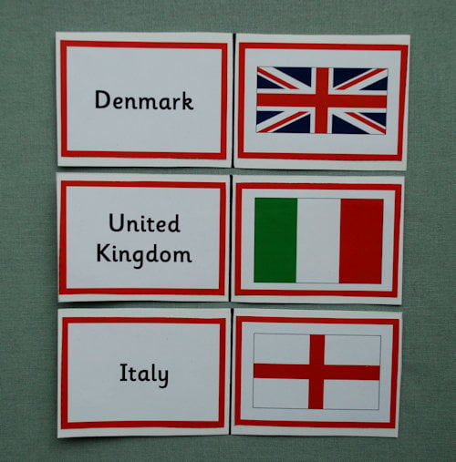 Set up of the flag domino cards
