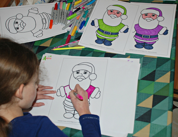 Colouring in our Santas!
