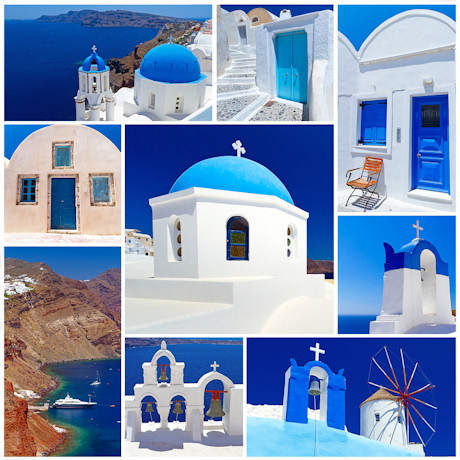 Images of Santorini, one of the Greek Cyclades islands