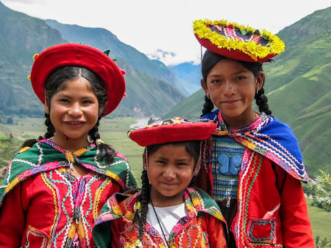 Children in the Andes, Peru