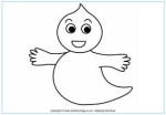 Ghost colouring pages