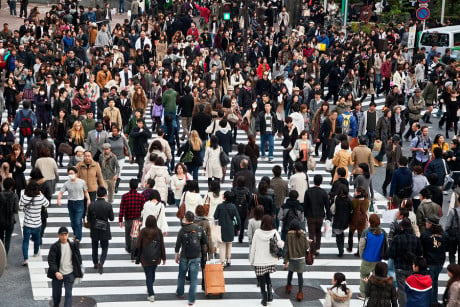Heavily populated Tokyo