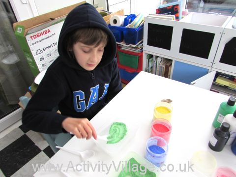 Sam sprinkling his first colour onto the ice