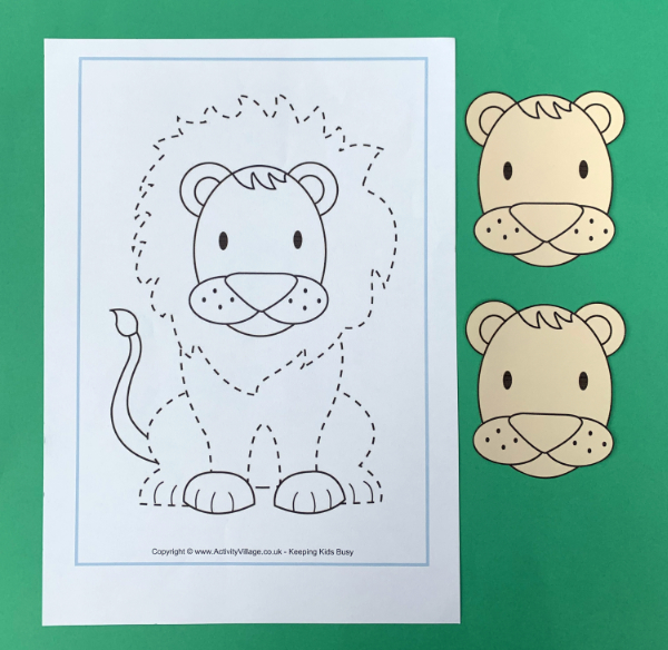 Lion paper craft - start with the tracing page