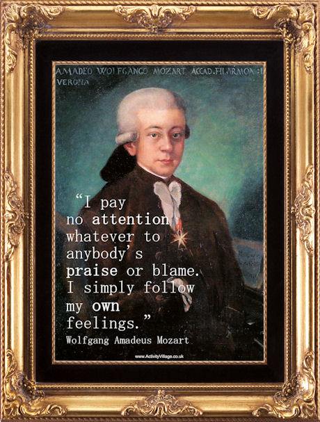 Wolfgang Amadeus Mozart - framed quote poster