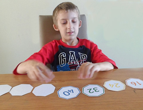 Sam using skip counting cards