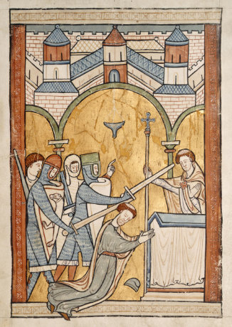 An early depiction of Thomas Becket's murder in Canterbury Cathedral
