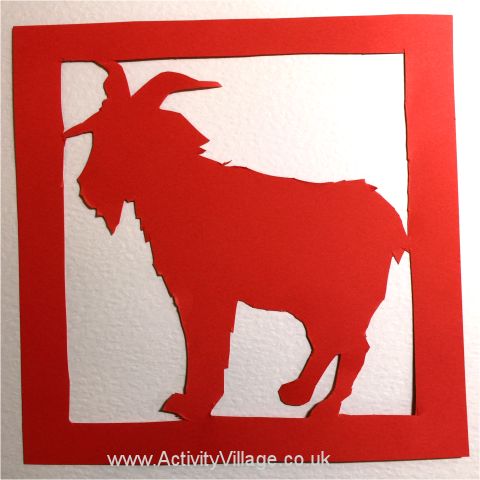 Year of the Goat paper cut craft