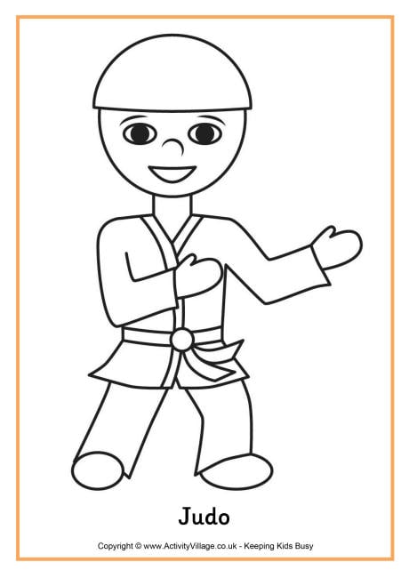 Judo colouring page
