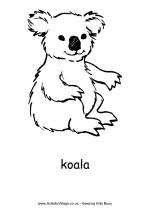 Koala colouring pages