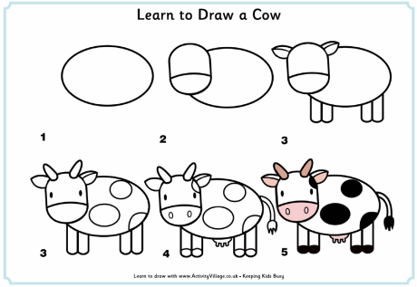 Learn to draw a cow