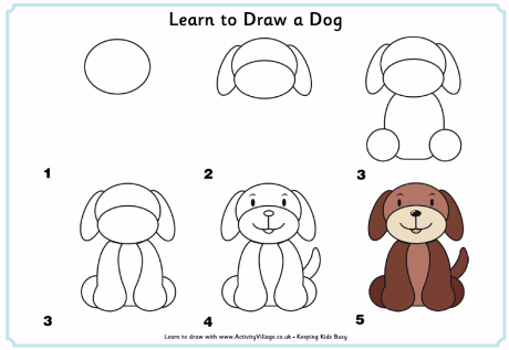 Learn to draw a dog step by step instructions for kids