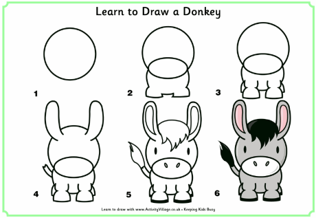 Learn to draw a donkey