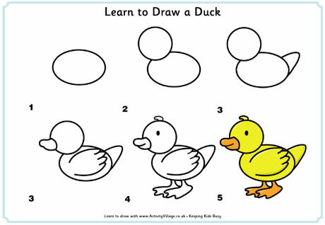 Learn to draw a duck tutorial step by step