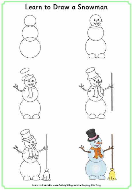 Learn to draw a snowman