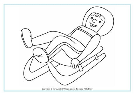 Luge colouring page