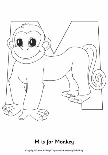 m for monkey coloring pages - photo #4